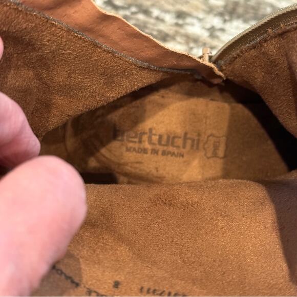 BERTUCHI Made in Spain Wedge Suede Boots Tan Side Zipper Womens Size 8‎ Boho NWT - Picture 5 of 15